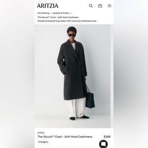 Aritzia the slouch coat XS heather black